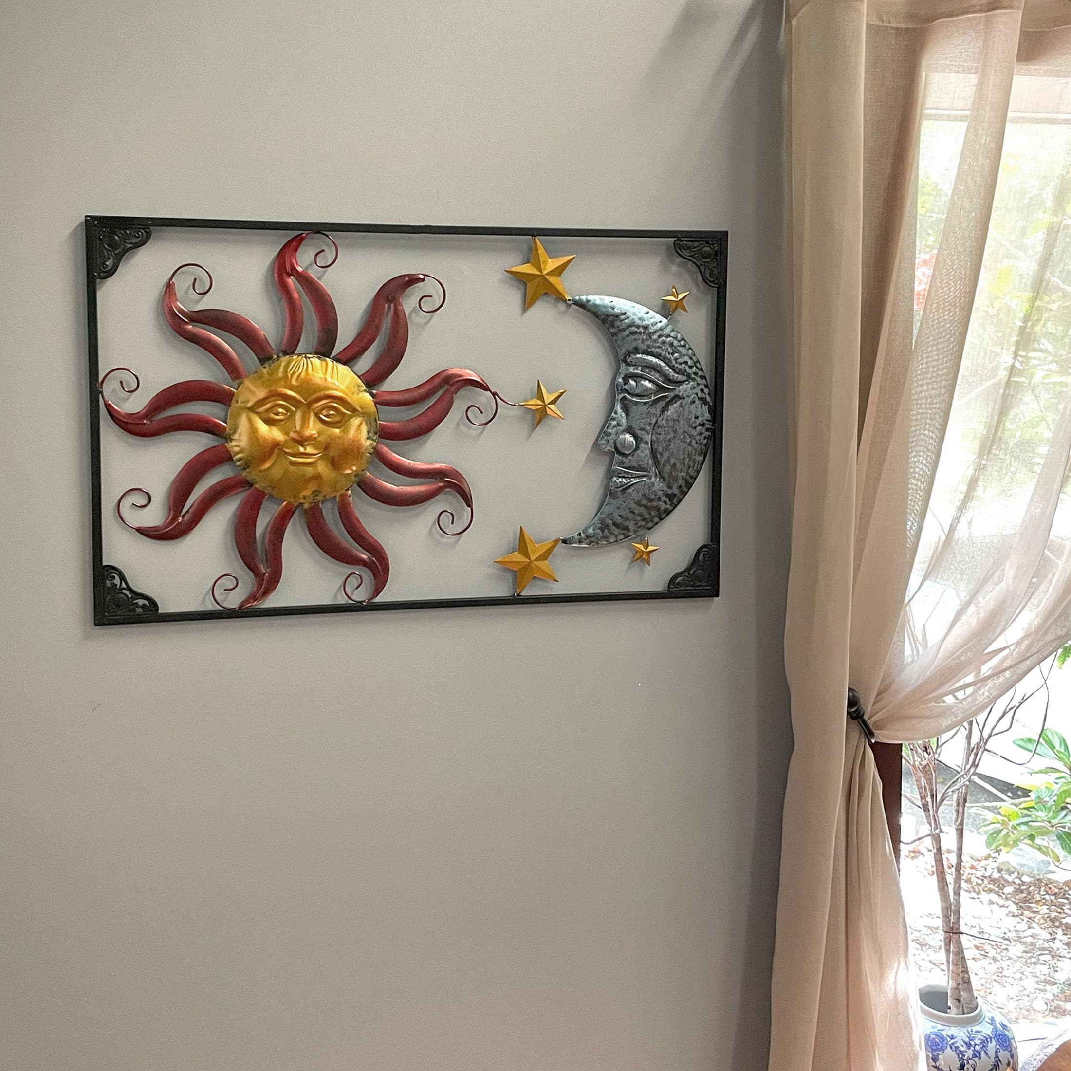 sparrow　AR×yellow moon Celestial Sun, Moon, and Stars Tri-Color Metal Indoor